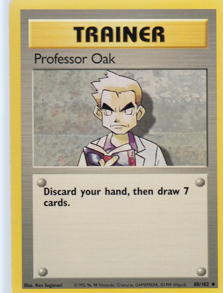 Professor Oak 88/102 Base Set Unlimited Uncommon