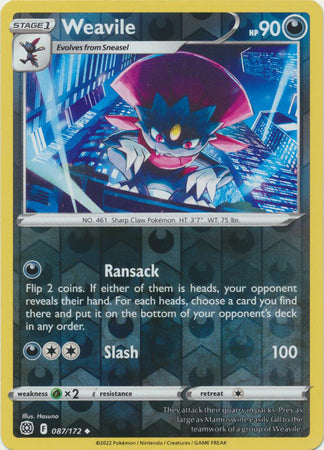 Weavile 087/172 Reverse Holo brilliant-stars-rh-70
