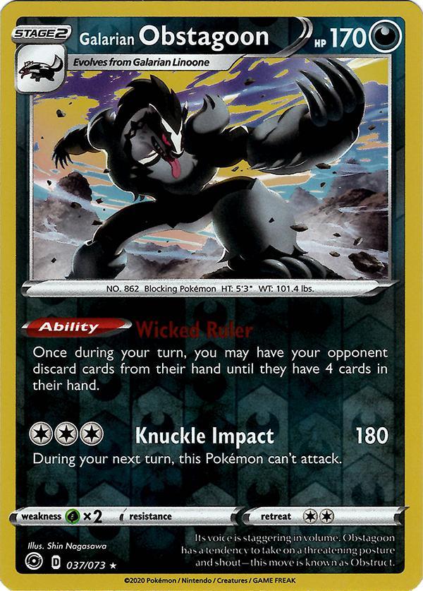 Galarian Obstagoon 37 / 73 Reverse Holo champions-path-rh-24