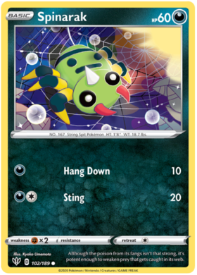 Spinarak 102 /189 darkness-ablaze-102