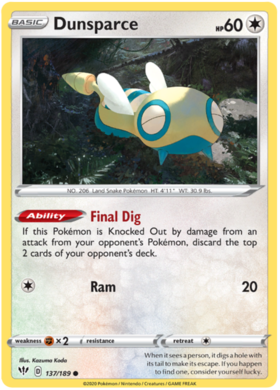 Dunsparce 137 /189 darkness-ablaze-137