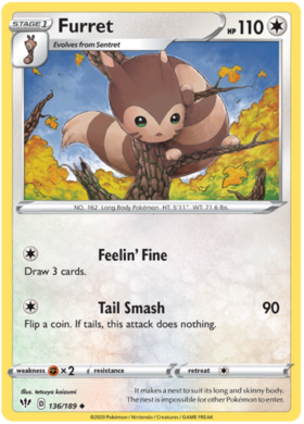 Furret 136 /189 darkness-ablaze-136
