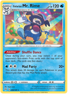 Galarian Mr. Rime 36 /189 darkness-ablaze-36