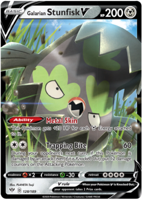 Galarian Stunfisk V 128 /189 darkness-ablaze-128