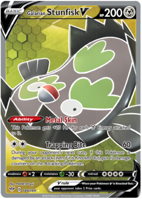 Galarian Stunfisk V 184 /189 darkness-ablaze-184