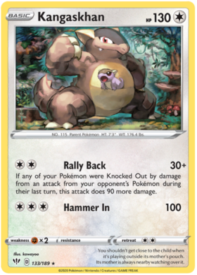 Kangaskhan 133 /189 darkness-ablaze-133