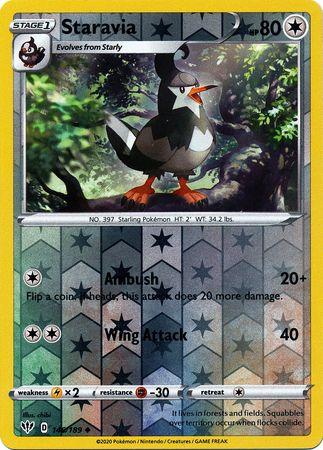 Staravia 146/189 Reverse Holo darkness-ablaze-rh-125