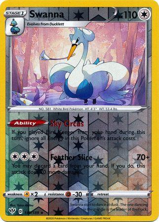 Swanna 149/189 Reverse Holo darkness-ablaze-rh-128