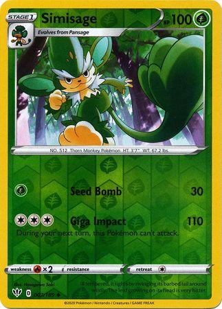 Simisage 007/189 Reverse Holo darkness-ablaze-rh-5