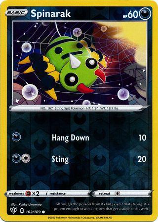 Spinarak 102/189 Reverse Holo darkness-ablaze-rh-91