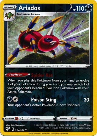 Ariados 103/189 Reverse Holo darkness-ablaze-rh-92