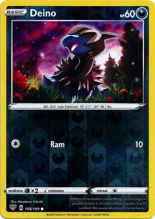 Deino 108/189 Reverse Holo darkness-ablaze-rh-96