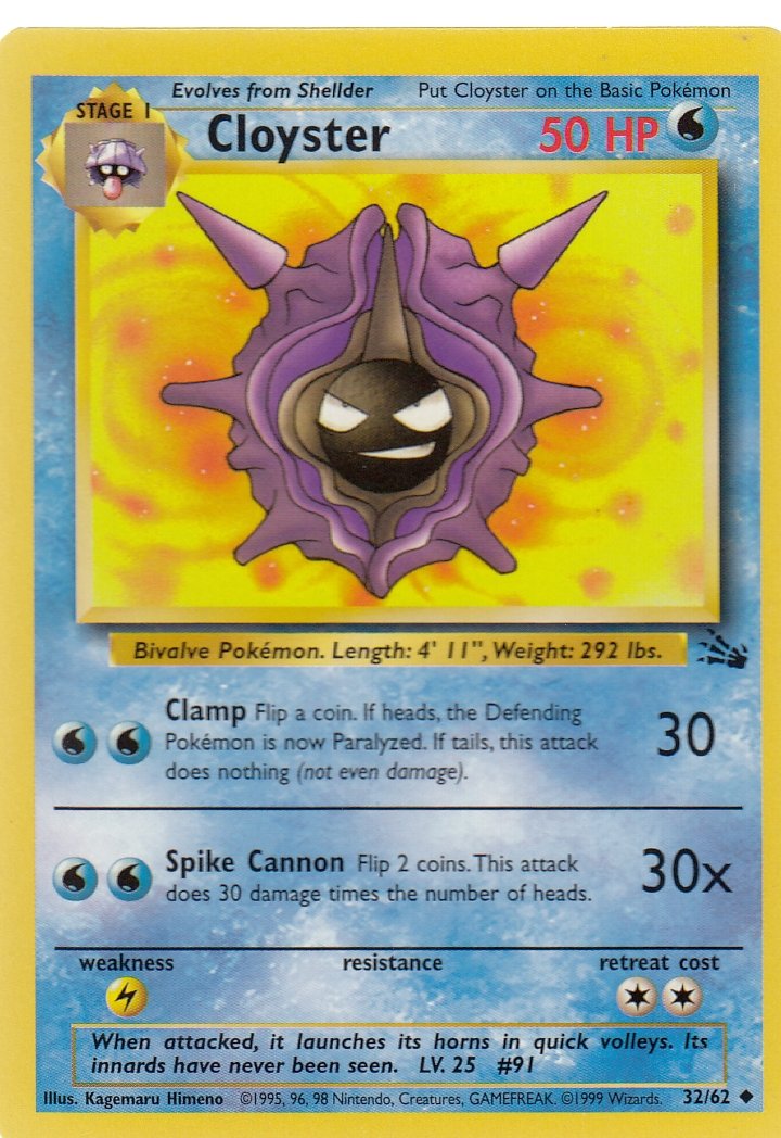 Cloyster 32/62 Fossil Set Uncommon