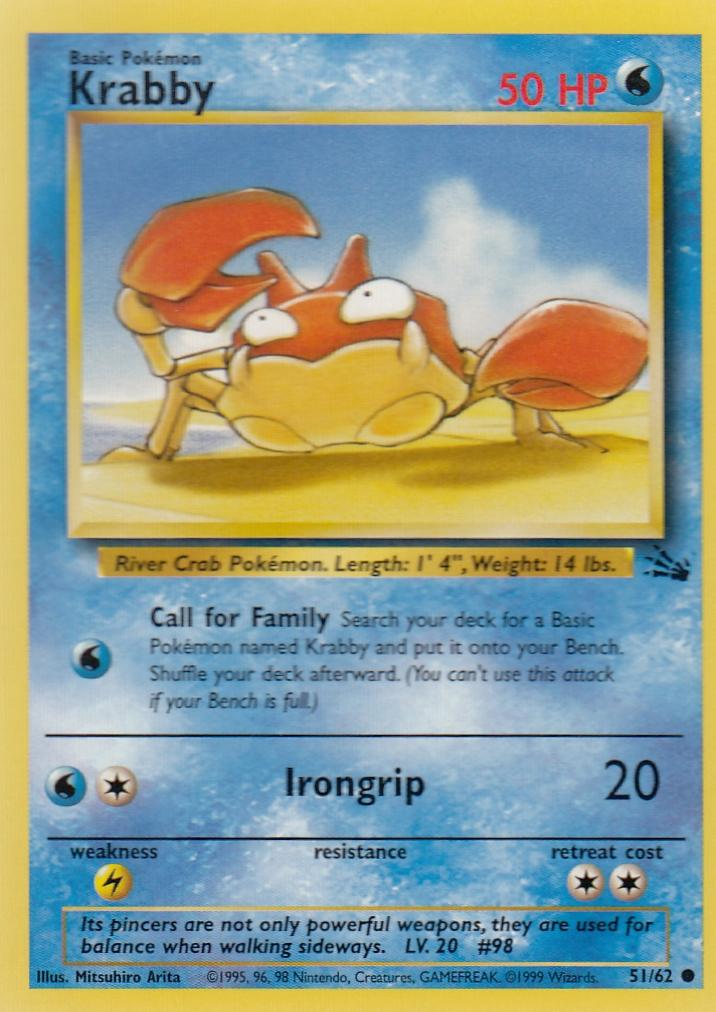 Krabby 51/62 Fossil Set Common
