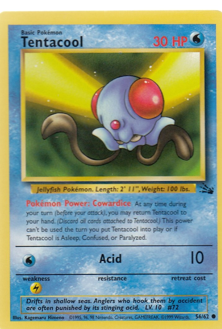 Tentacool 56/62 Fossil Set Common