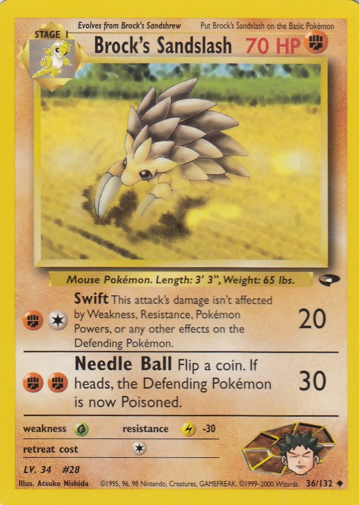 Brock's Sandslash 36/132 Gym Challenge Set Uncommon