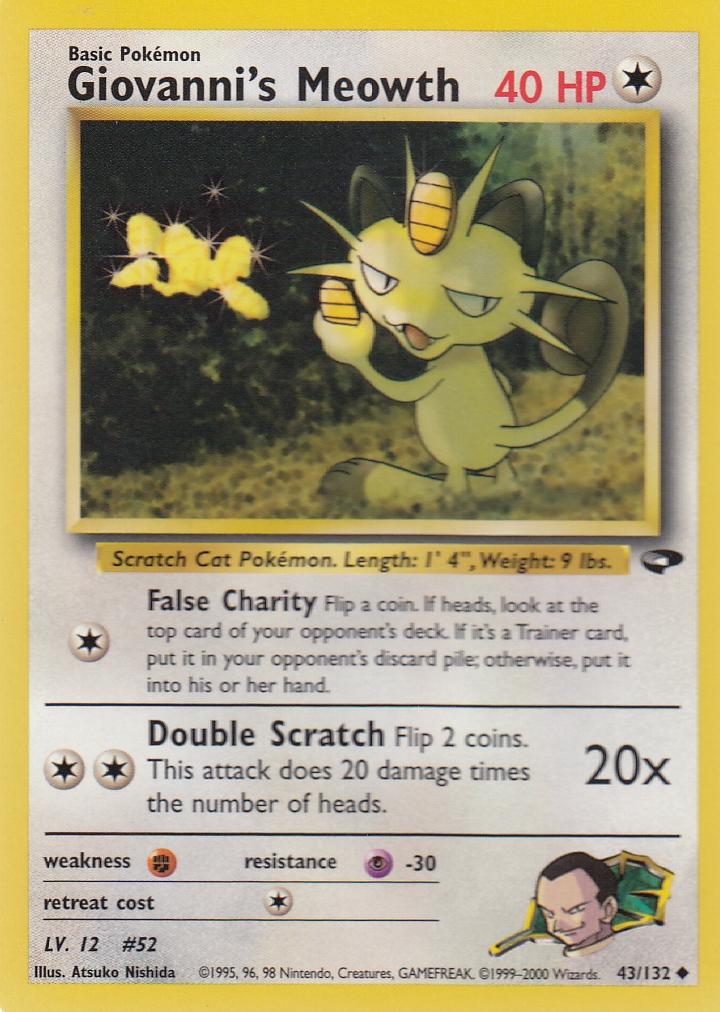 Giovanni's Meowth 43/132 Gym Challenge Set Uncommon