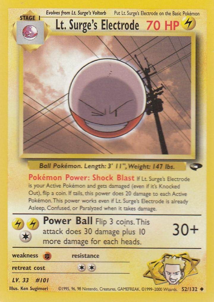 Lt. Surge's Electrode 52/132 Gym Challenge Set Uncommon
