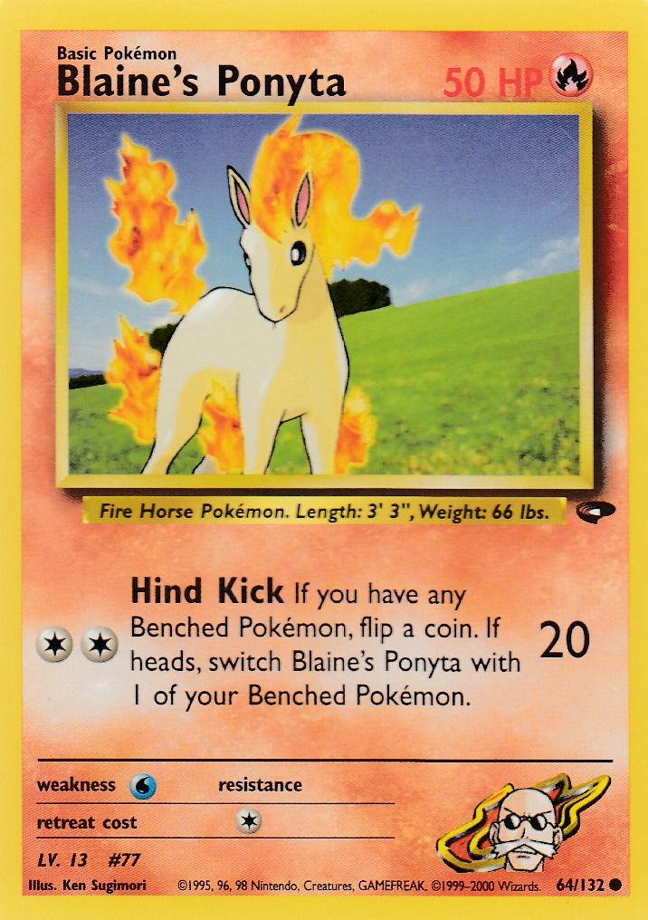 Blaine's Ponyta 64/132 Gym Challenge Set Common