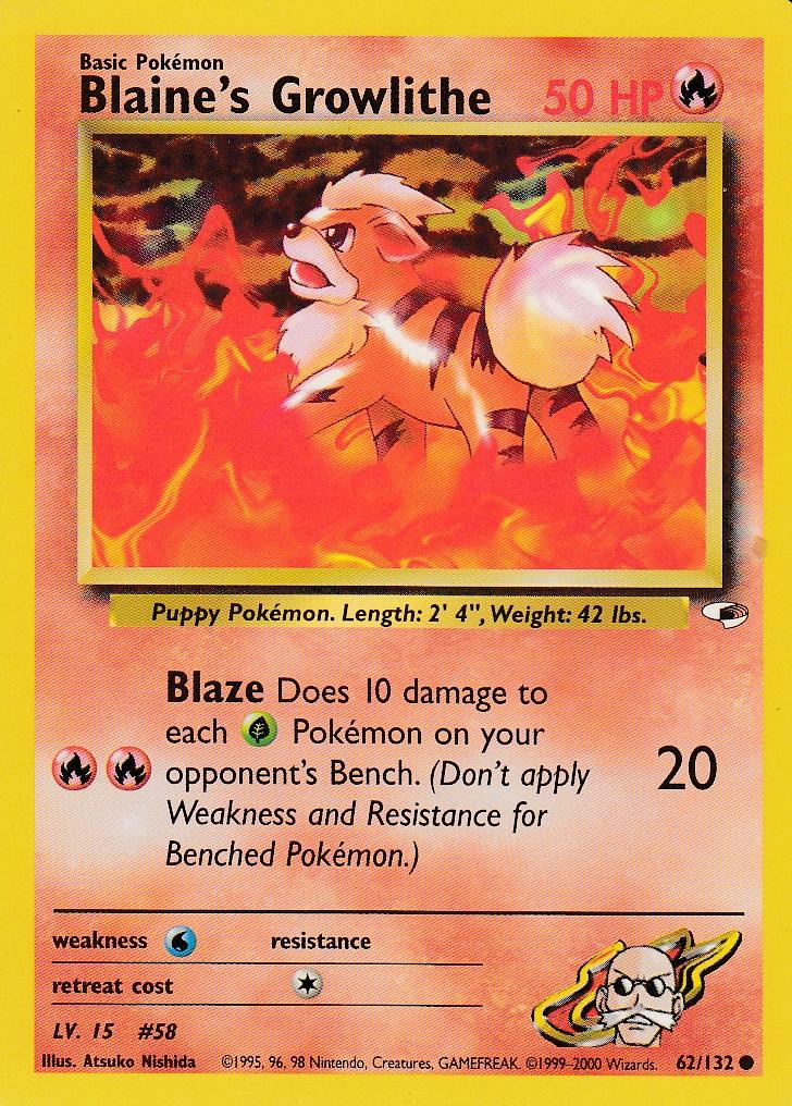 Blaine's Growlithe 62/132 Gym Heroes Set Common