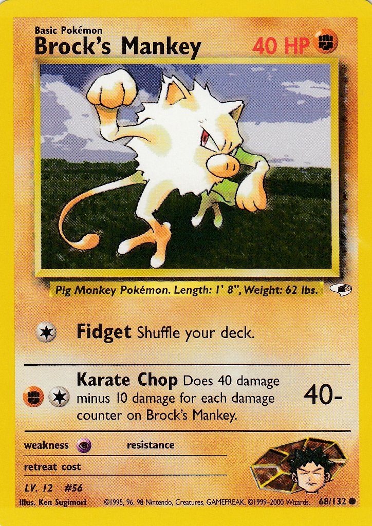Brock's Mankey 68/132 Gym Heroes Set Common