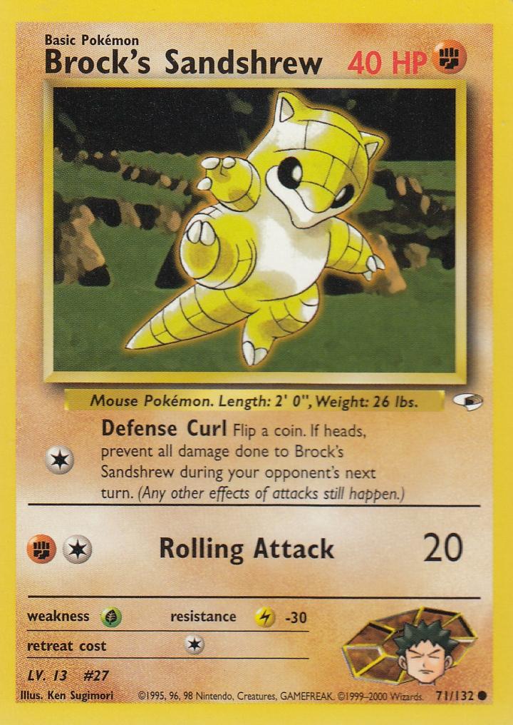 Brock's Sandshrew 71/132 Gym Heroes Set Common
