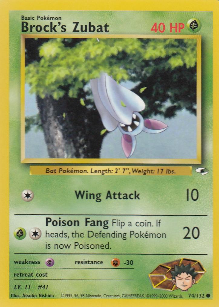 Brock's Zubat 74/132 Gym Heroes Set Common