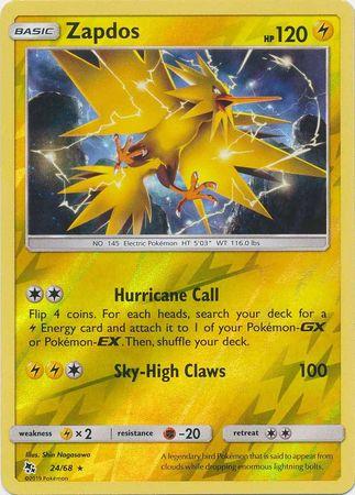 Zapdos 24 / 68 Reverse Holo hidden-fates-rh-19