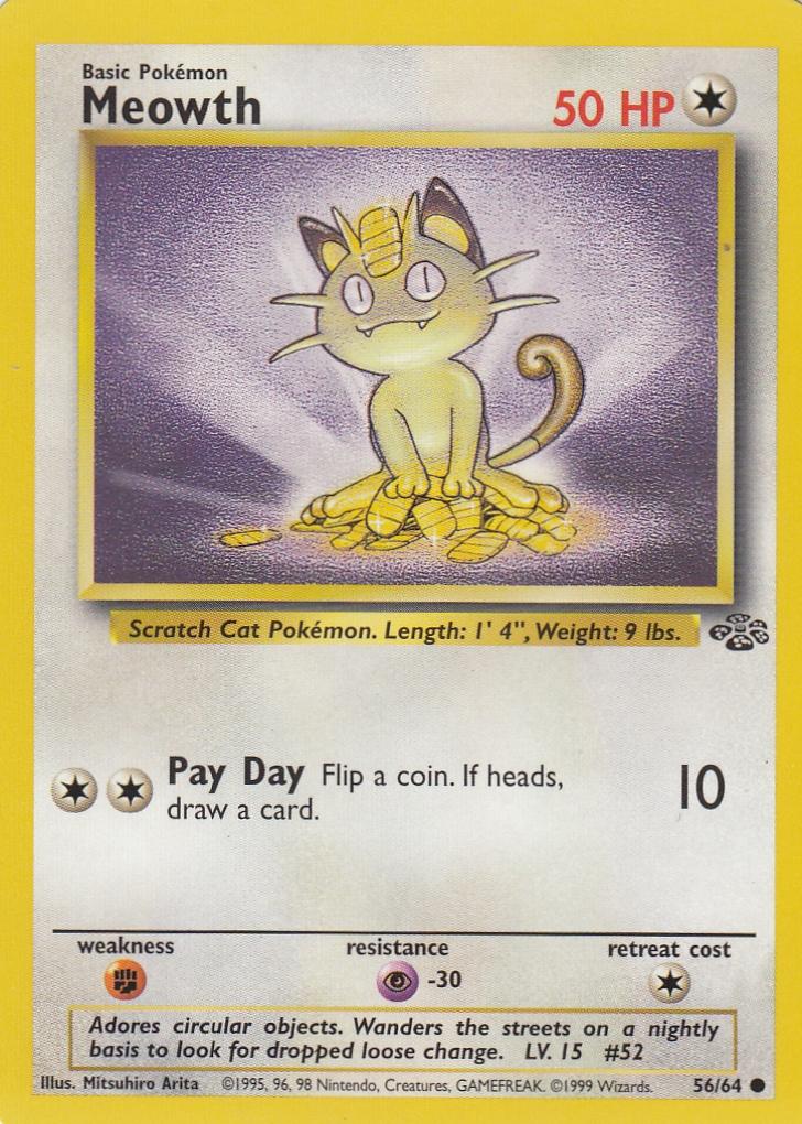 Meowth 56/64 Jungle Set Unlimited Common