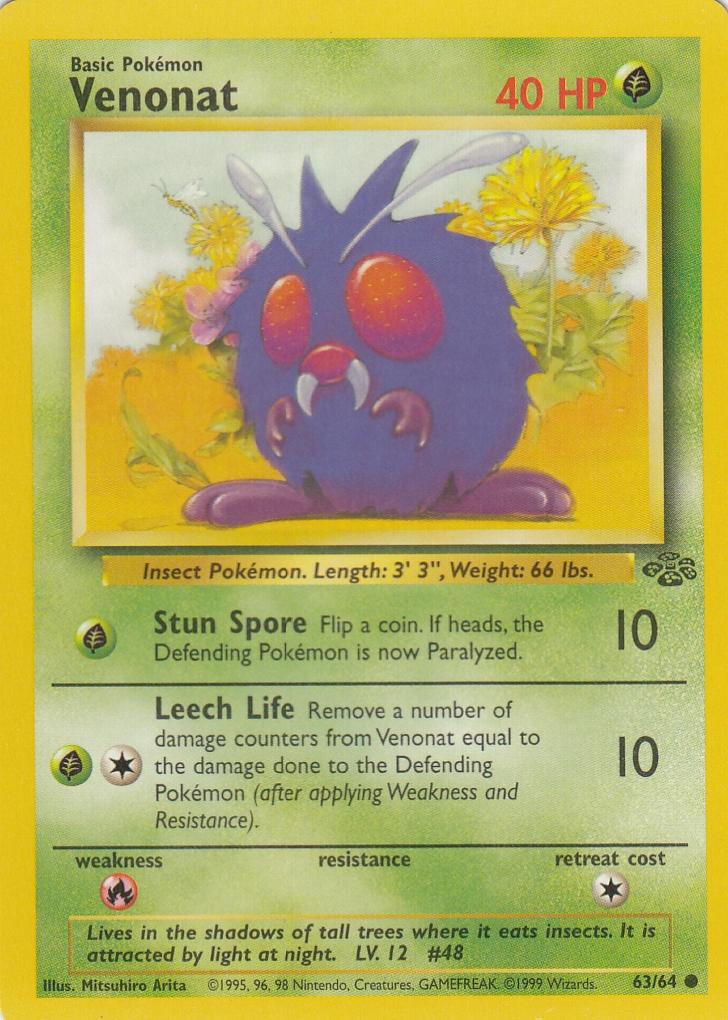 Venonat 63/64 Jungle Set Unlimited Common