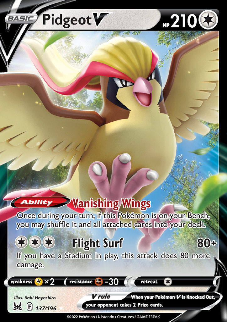 Pidgeot V 137/196 Lost Origin