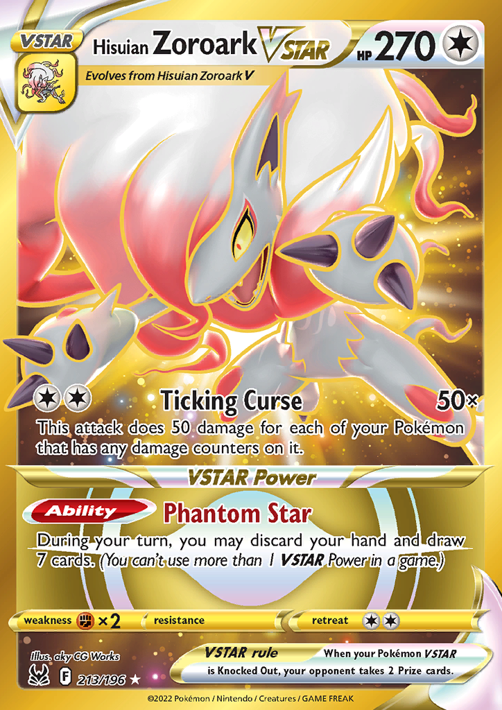 Hisuian Zoroark VSTAR (Alternate Art Secret) 213/196 Lost Origin