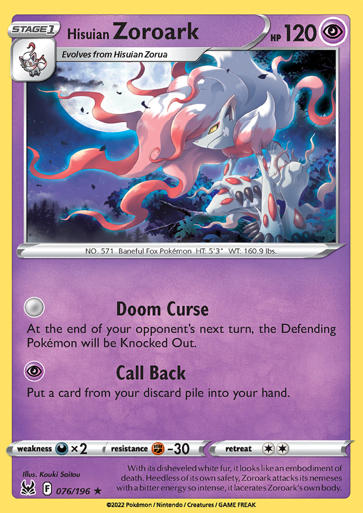 Hisuian Zoroark 076/196 Lost Origin
