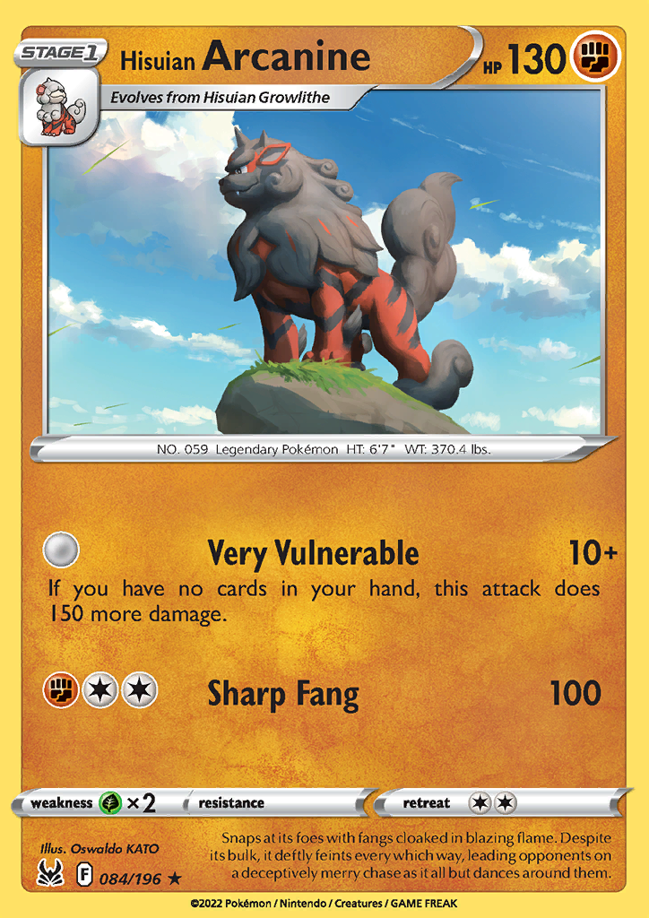 Hisuian Arcanine 084/196 Lost Origin