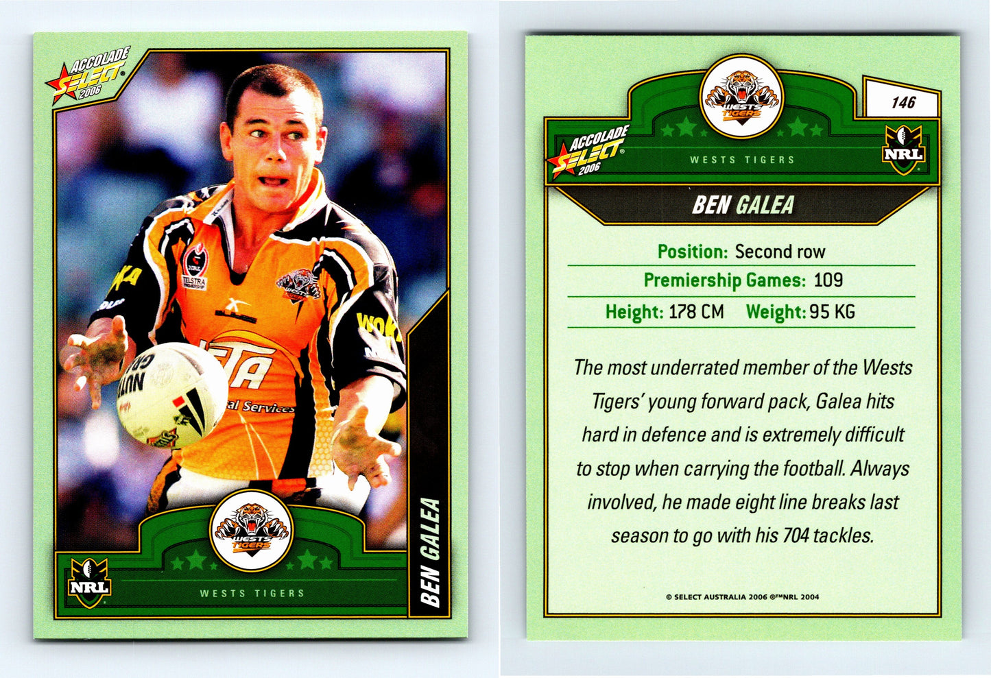#146 BEN GALEA 2006 Select NRL Accolade