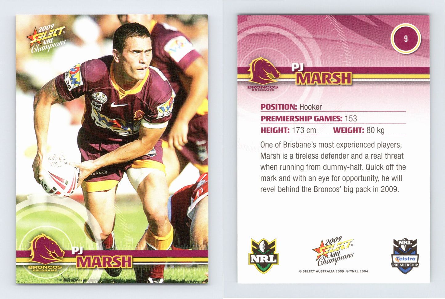 #9 PJ MARSH 2009 Select NRL Champions