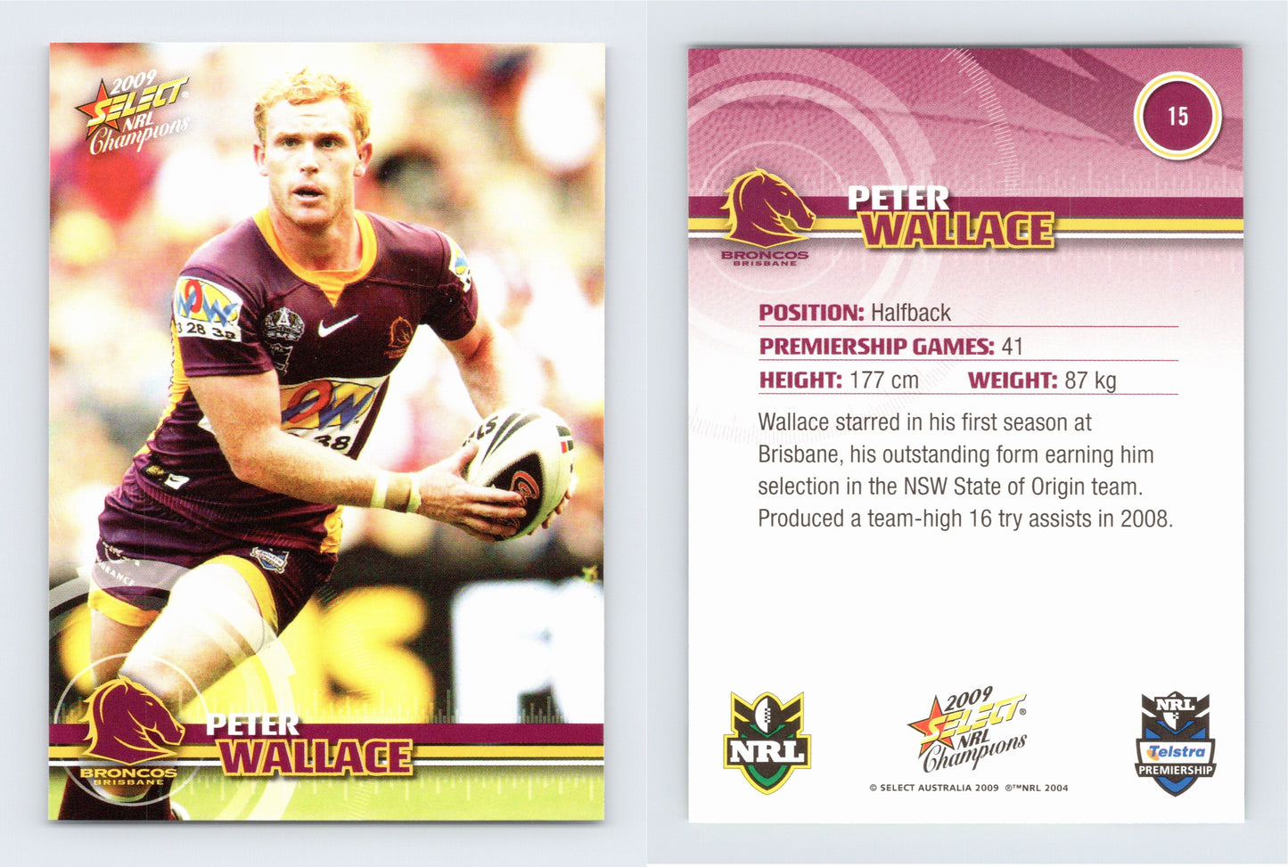 #15 PETER WALLACE 2009 Select NRL Champions