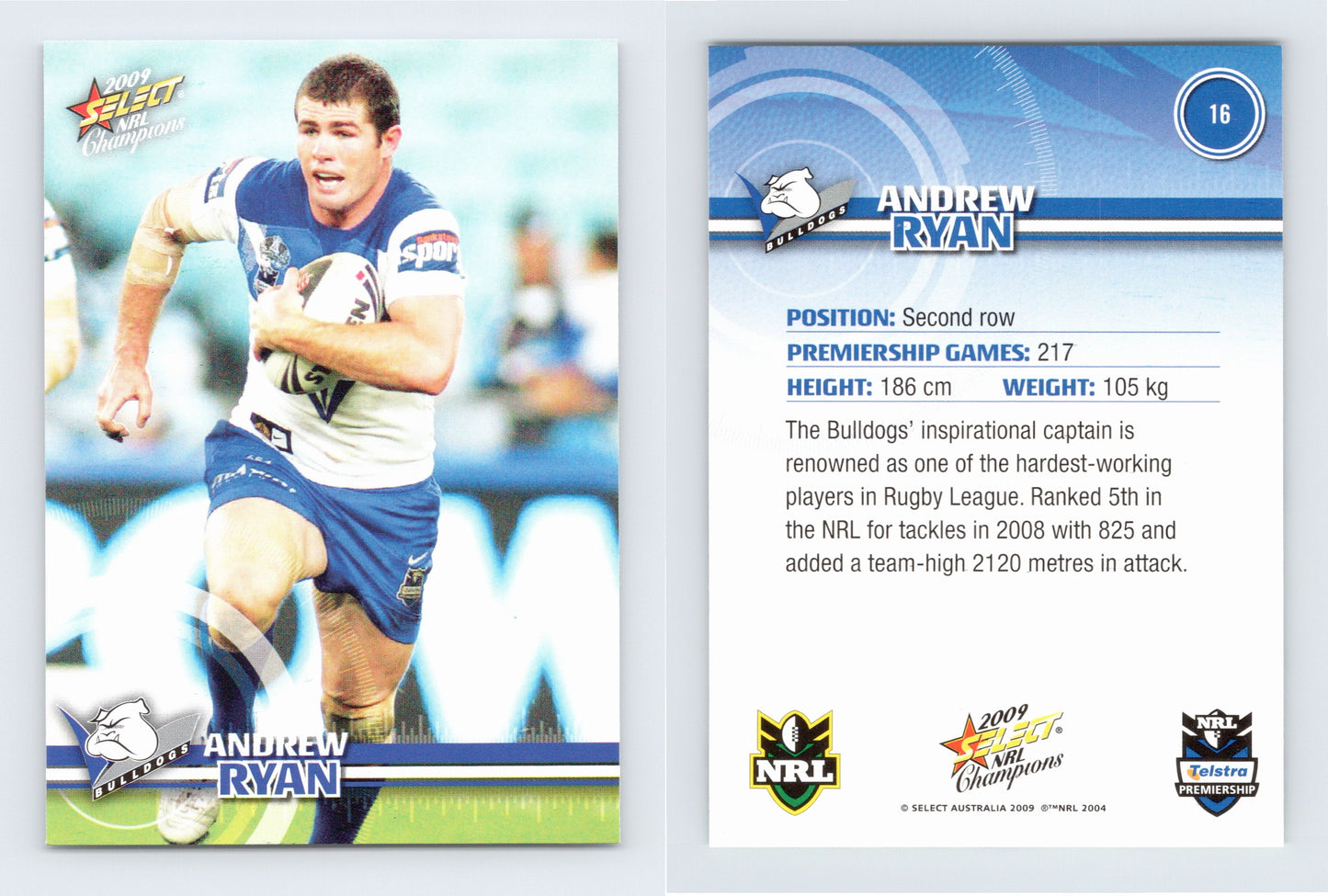 #16 ANDREW RYAN 2009 Select NRL Champions
