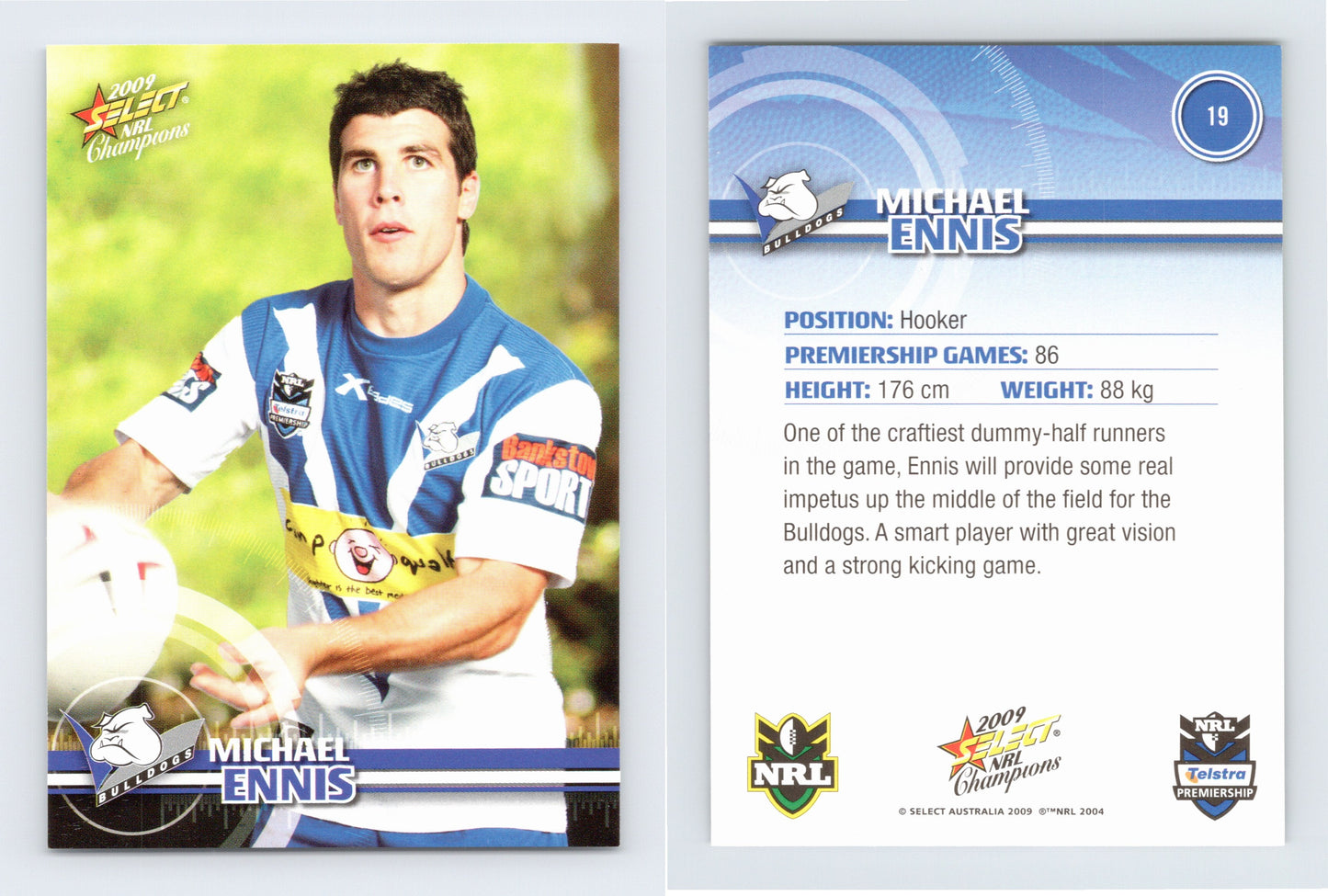 #19 MICHAEL ENNIS 2009 Select NRL Champions