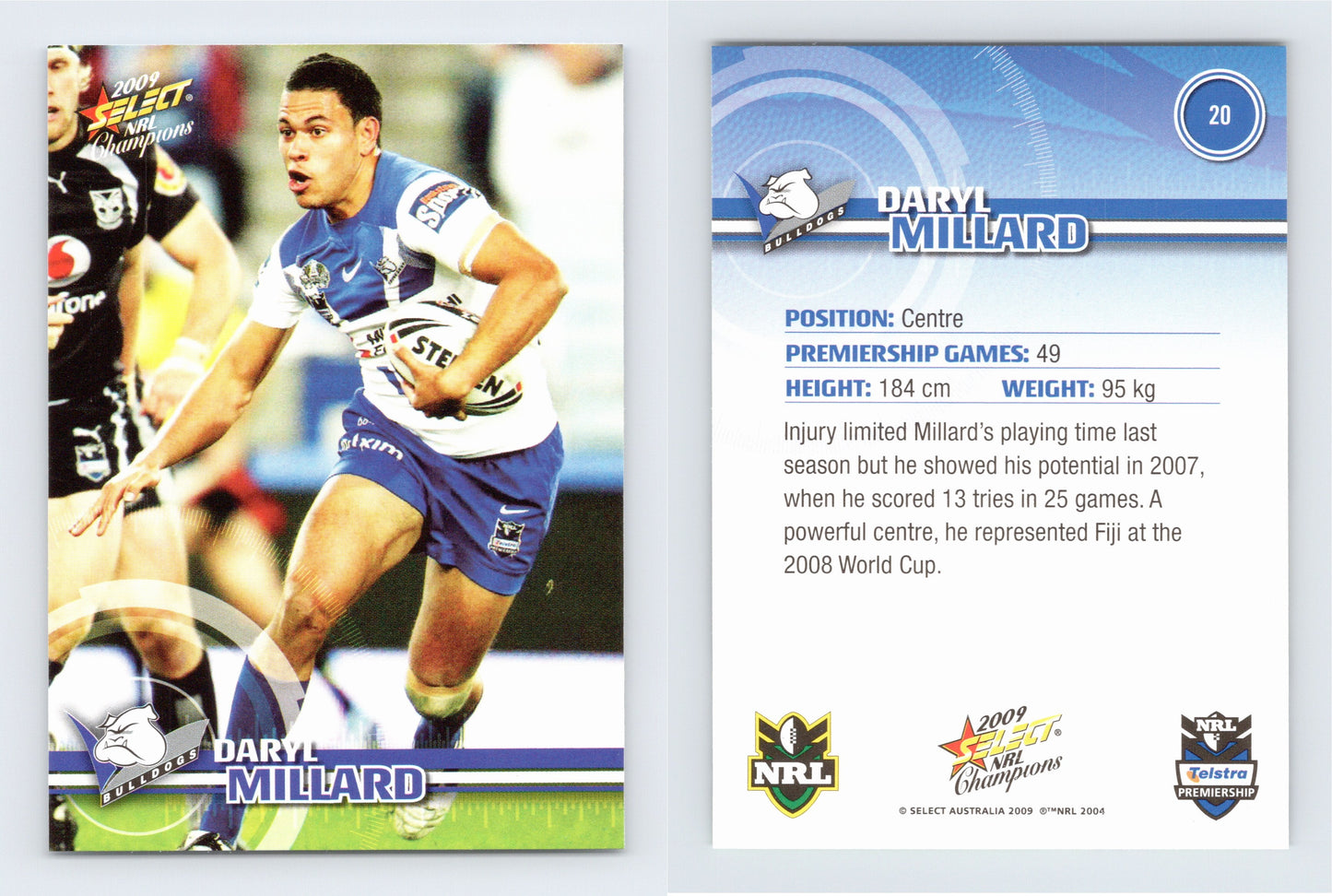 #20 DARYL MILLARD 2009 Select NRL Champions