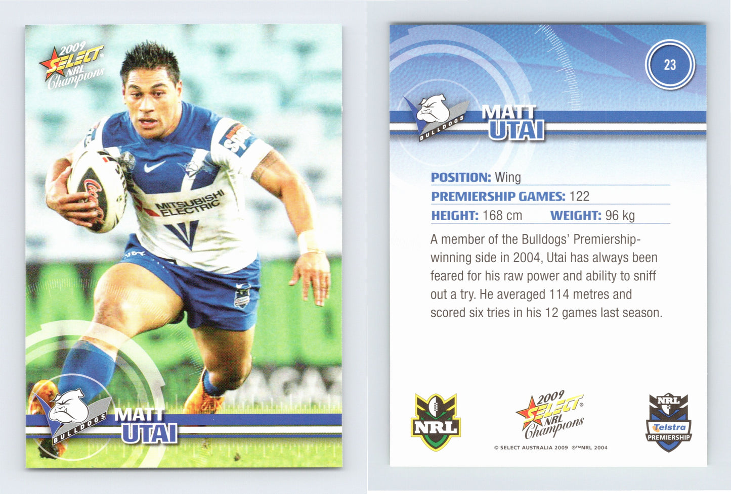 #23 MATT UTAI 2009 Select NRL Champions