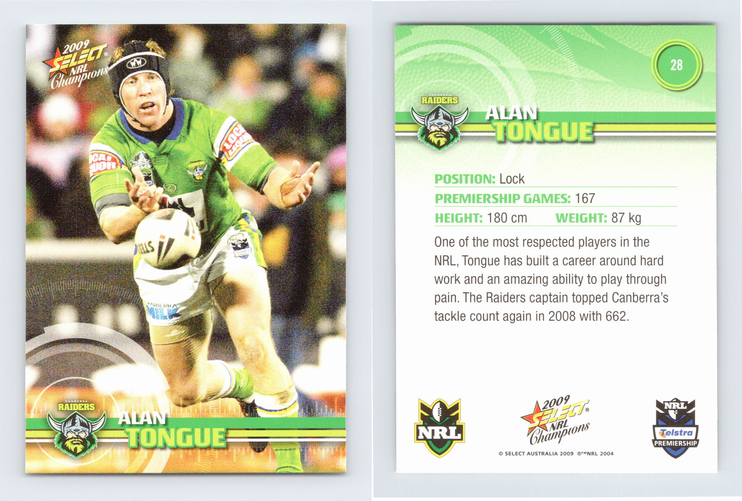 #28 ALAN TONGUE 2009 Select NRL Champions
