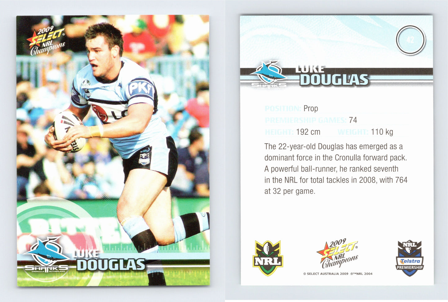 #42 LUKE DOUGLAS 2009 Select NRL Champions