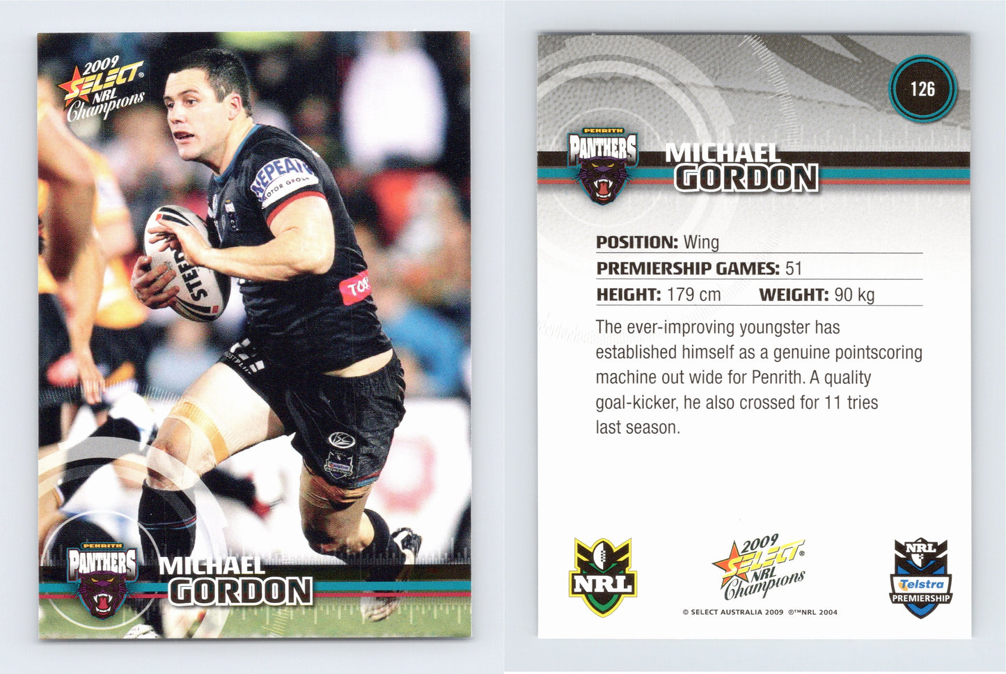 #126 MICHAEL GORDON 2009 Select NRL Champions