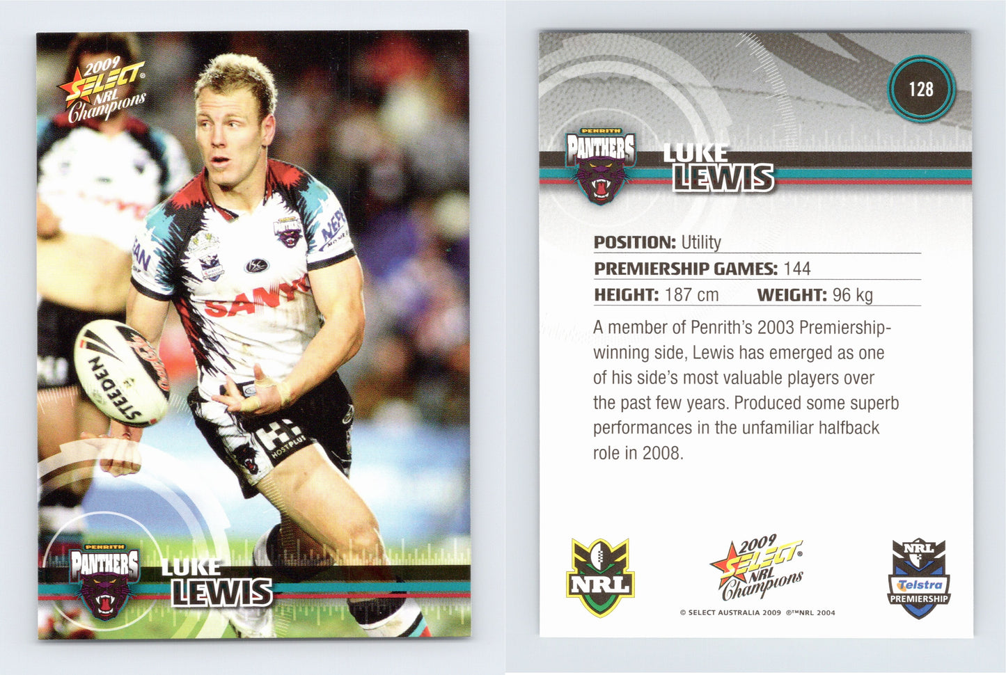 #128 LUKE LEWIS 2009 Select NRL Champions