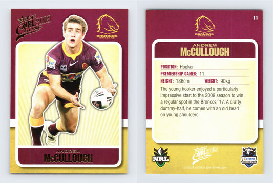 #11 ANDREW McCULLOUGH 2009 Select NRL Classic