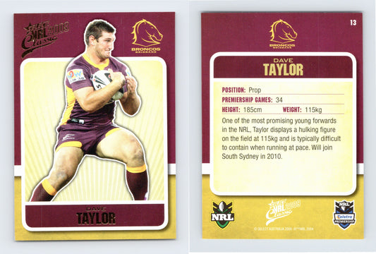 #13 DAVE TAYLOR 2009 Select NRL Classic