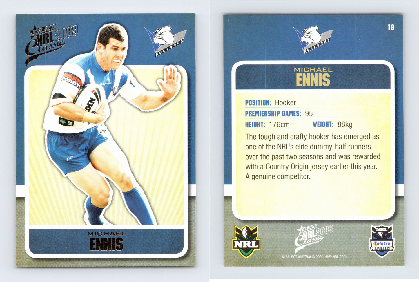 #19 MICHAEL ENNIS 2009 Select NRL Classic