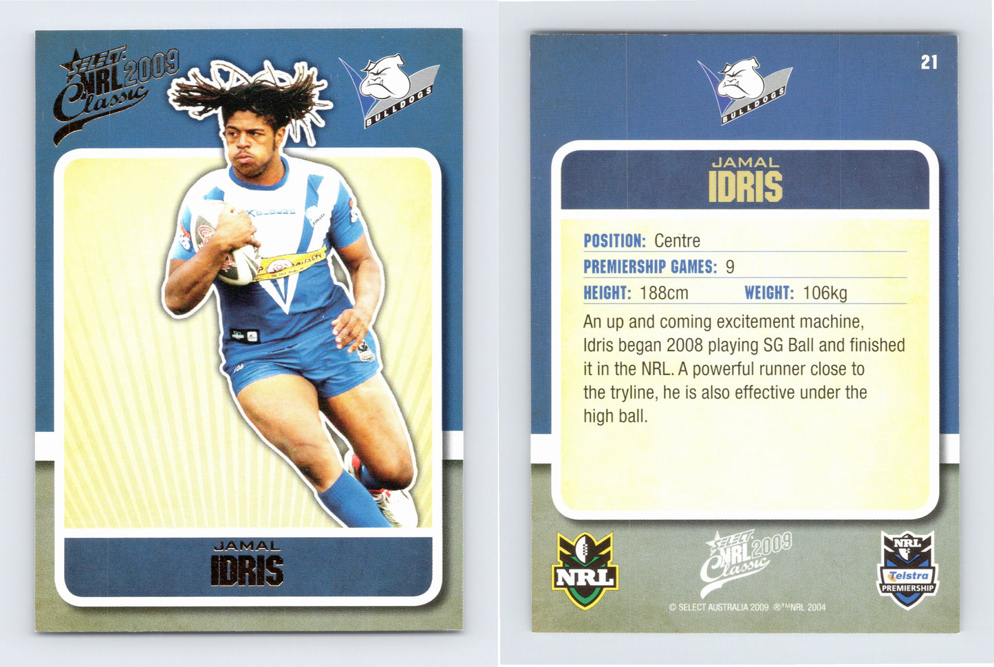 #21 JAMAL IDRIS 2009 Select NRL Classic