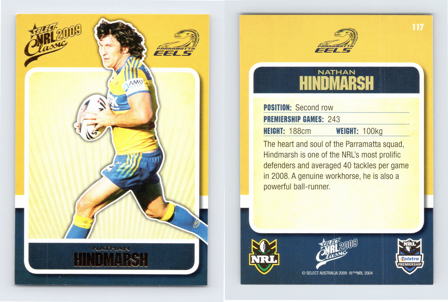 #117 NATHAN HINDMARSH 2009 Select NRL Classic